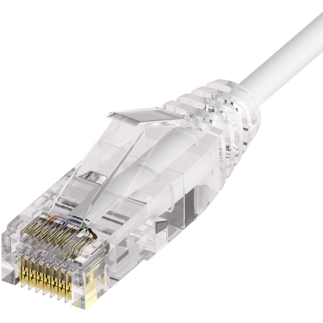 Unirise Clearfit Slim™ Cat6A 28AWG Patch Cable, Snagless, White, 4ft - American Tech Depot
