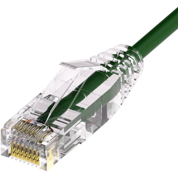Unirise Clearfit Slim™ Cat6A 28AWG Patch Cable, Snagless, Green, 25ft - American Tech Depot