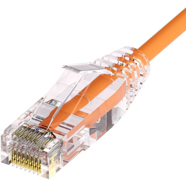 Unirise Clearfit Slim™ Cat6A 28AWG Patch Cable, Snagless, Orange, 30ft - American Tech Depot