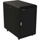 StarTech.com 18U 19" Server Rack Cabinet - 4 Post Adjustable Depth (6-32") Locking Knock Down Enclosure - Mobile w-Glass Door & Casters