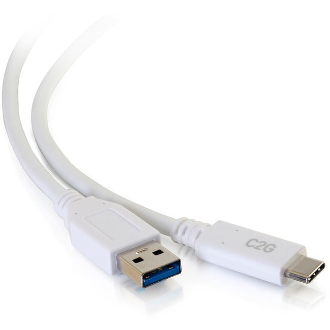 C2G 3ft USB 3.0 Type C to USB A - USB Cable White M-M - American Tech Depot