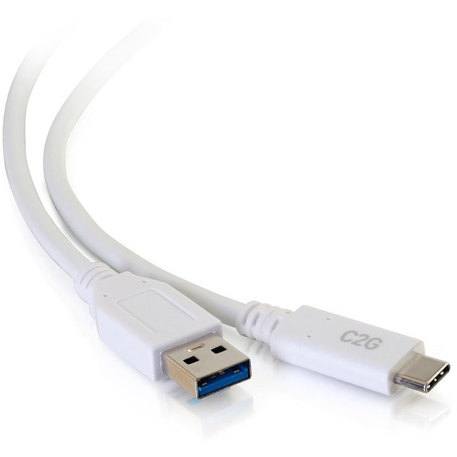 C2G 6ft USB 3.0 Type C to USB A - USB Cable White M-M - American Tech Depot
