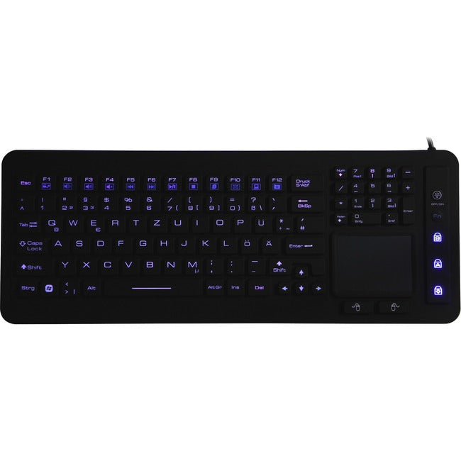 DSI WATERPROOF IP68 FULL SIZE LED BACKLIT KEYBOARD WITH TOUCHPAD