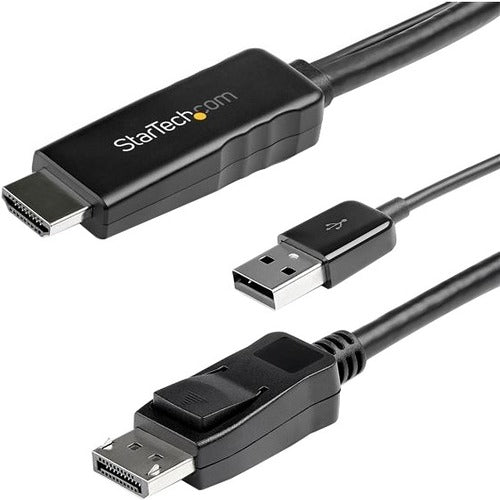 StarTech.com 3 m (9.8 ft.) HDMI to DisplayPort Cable - 4K 30Hz - USB-powered - Active HDMI to DisplayPort Cable (HD2DPMM10) - American Tech Depot