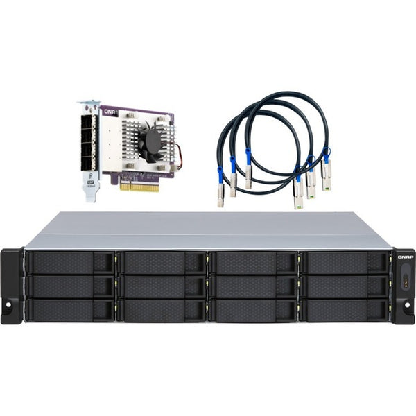 QNAP TL-R1200S-RP Drive Enclosure SATA-600 - Mini-SAS Host Interface - 2U Rack-mountable