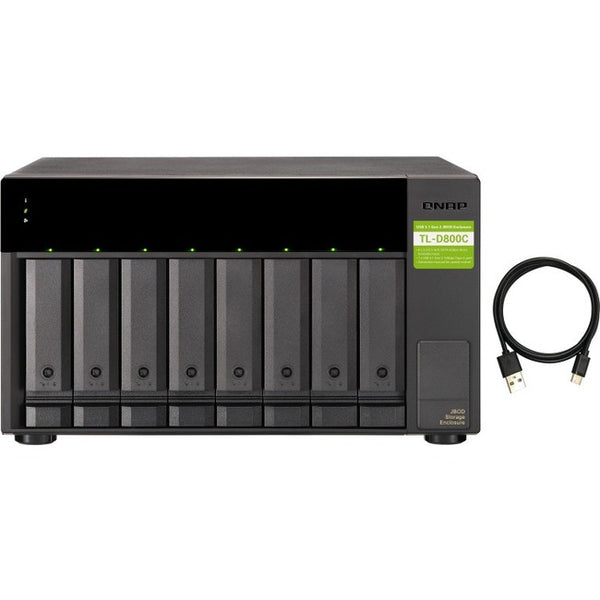 QNAP TL-D800C Drive Enclosure SATA-600 - USB 3.2 (Gen 2) Type C Host Interface Tower