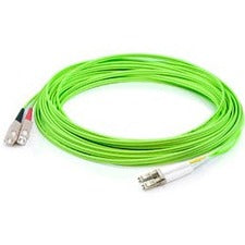 AddOn 6m LC (Male) to SC (Male) Straight Lime Green OM5 Duplex Fiber OFNR (Riser-Rated) Patch Cable