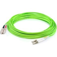 AddOn 7m LC (Male) to SC (Male) Straight Lime Green OM5 Duplex Fiber OFNR (Riser-Rated) Patch Cable - American Tech Depot