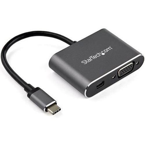 StarTech.com USB C Multiport Video Adapter - USB-C to 4K 60Hz Mini DisplayPort 1.2 (HBR2 HDR) or 1080p VGA Monitor Display Adapter - American Tech Depot