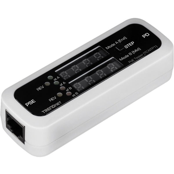 TRENDnet Inline PoE Tester, TC-NTP1, Tests 4PPoE, PoE+, PoE & Passive PoE Technology, Wattage, Voltage, Amperage, Polarity, LED Display, Battery-Free, Troubleshoot PoE Issues, IEEE 802.3af-at-bt