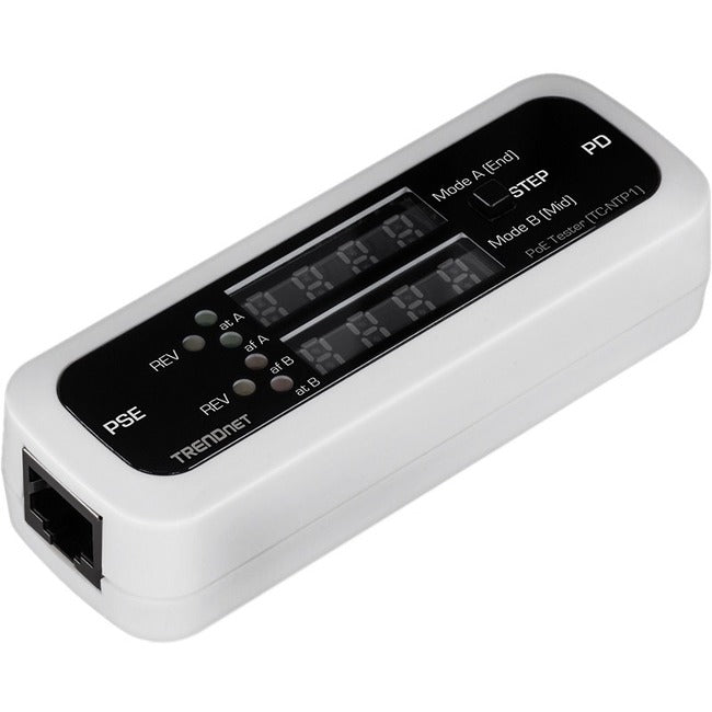 TRENDnet Inline PoE Tester, TC-NTP1, Tests 4PPoE, PoE+, PoE & Passive PoE Technology, Wattage, Voltage, Amperage, Polarity, LED Display, Battery-Free, Troubleshoot PoE Issues, IEEE 802.3af-at-bt