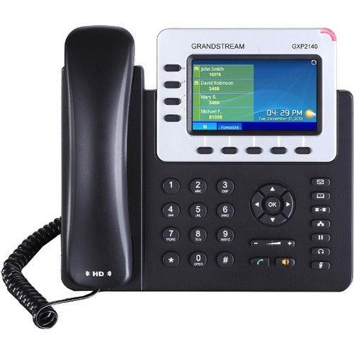 Grandstream GXP2140 IP Phone - Corded-Cordless - Corded - Bluetooth - Wall Mountable - Black