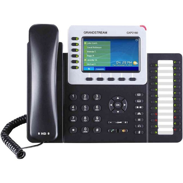 Grandstream GXP2160 IP Phone - Corded-Cordless - Corded - Bluetooth - Desktop, Wall Mountable - Black
