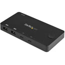 StarTech.com 2 Port USB C KVM Switch - 4K 60Hz HDMI - Compact UHD Desktop KVM Switch w-USB Type C Cables - Bus Powered MacBook ThinkPad