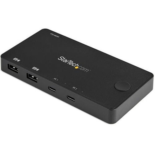 StarTech.com 2 Port USB C KVM Switch - 4K 60Hz HDMI - Compact UHD Desktop KVM Switch w-USB Type C Cables - Bus Powered MacBook ThinkPad