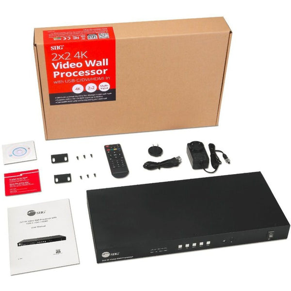 SIIG 3x3 4K Video Wall Processor with USB-C - DP - VGA - HDMI Input with EDID Management