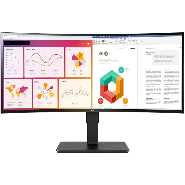 LG Ultrawide 34BN77C-B 34" WQHD Curved Screen Gaming LCD Monitor - 21:9 - Textured Black, Glossy Black - TAA Compliant