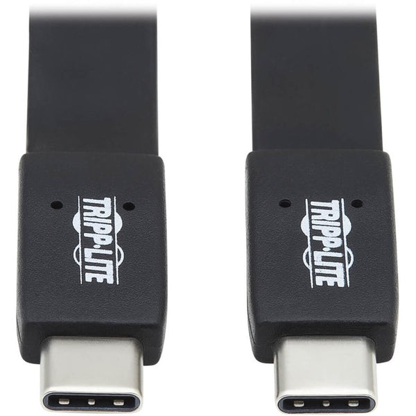 Tripp Lite U420-003-G2-FL Flat USB-C to USB-C Cable, M-M, Black, 3 ft. - American Tech Depot