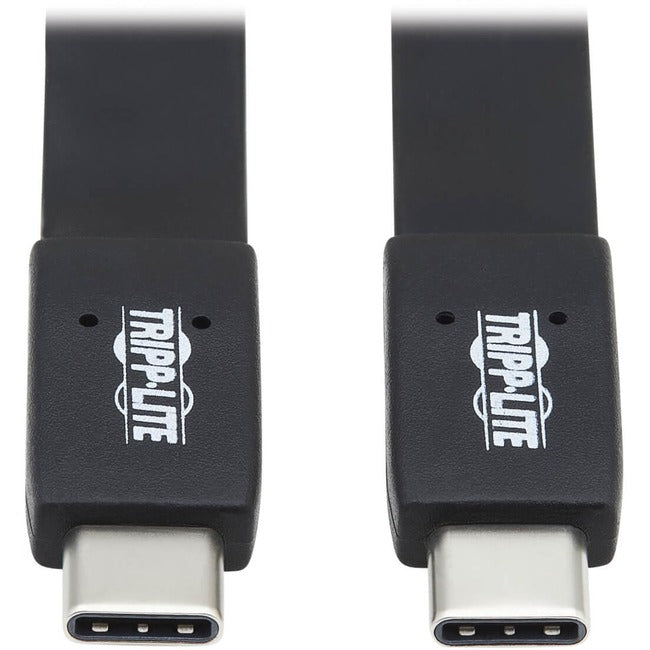 Tripp Lite U420-003-G2-FL Flat USB-C to USB-C Cable, M-M, Black, 3 ft. - American Tech Depot