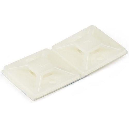 StarTech.com 100 Pack Cable Tie Mounts with Adhesive Tape for 0.18in (4.6mm) Wide Ties - Nylon-Plastic Zip Tie Mounts - 94V-2 Fire & UL