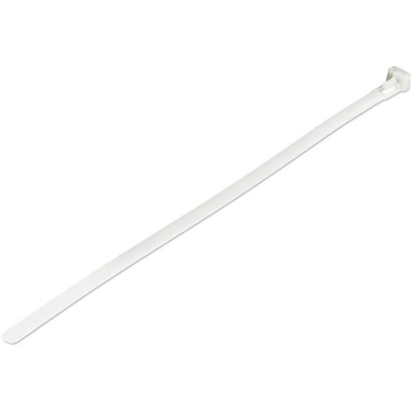 StarTech.com 10"(25cm) Reusable Cable Ties, 2-1-2"(65mm) Dia. 50lb(22Kg) Tensile Strength, Nylon, In-Outdoor, UL Listed, 100 Pack, White