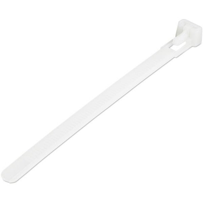 StarTech.com 5"(12cm) Reusable Cable Ties, 1-1-8"(30mm) Dia. 50lb(22Kg) Tensile Strength, Nylon, In-Outdoor, UL Listed, 100 Pack, White