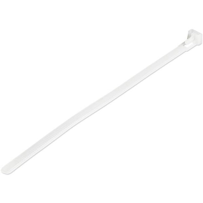 StarTech.com 8"(20cm) Reusable Cable Ties, 1-7-8"(50mm) Dia. 50lb(22Kg) Tensile Strength, Nylon, In-Outdoor, UL Listed, 100 Pack, White