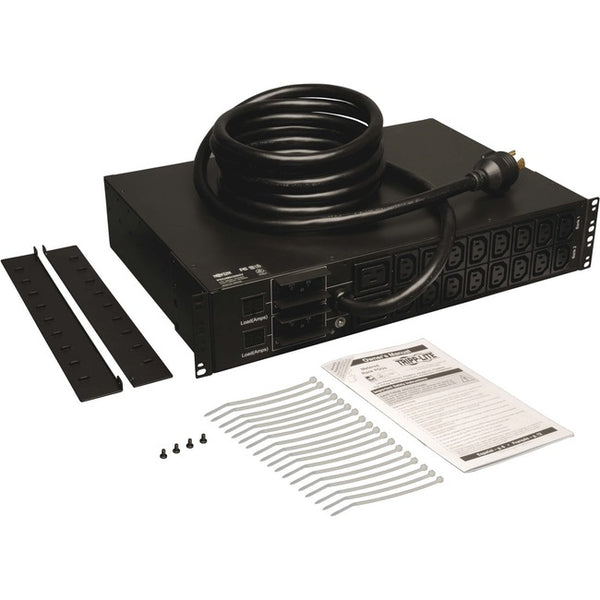 Tripp Lite PDU Metered 16 C13 2 C19 Outlets 208-240V 5.8kW L6-30P 2URM TAA