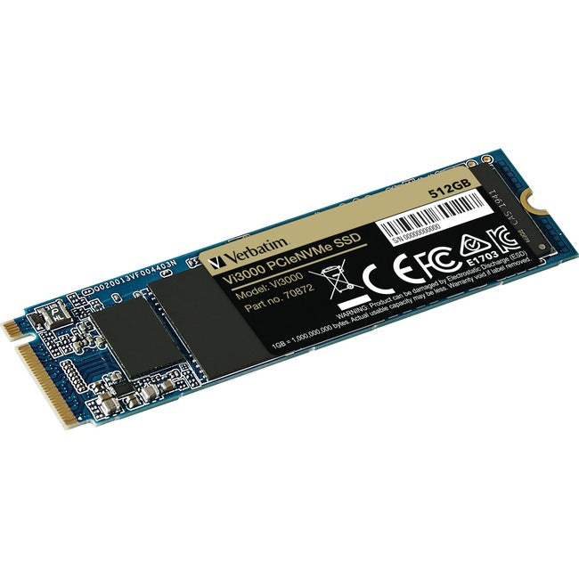 Verbatim Vi3000 512 GB Solid State Drive - M.2 2280 Internal - PCI Express NVMe (PCI Express NVMe 3.0 x4)