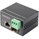 StarTech.com PoE+ Industrial Fiber to Ethernet Media Converter 30W - SFP to RJ45 - SM-MM Fiber to Gigabit Copper Mini Size IP-30