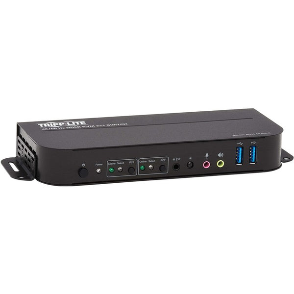 Tripp Lite HDMI USB KVM Switch 2-Port 4K 60Hz HDR HDCP 2.2 IR USB Cables