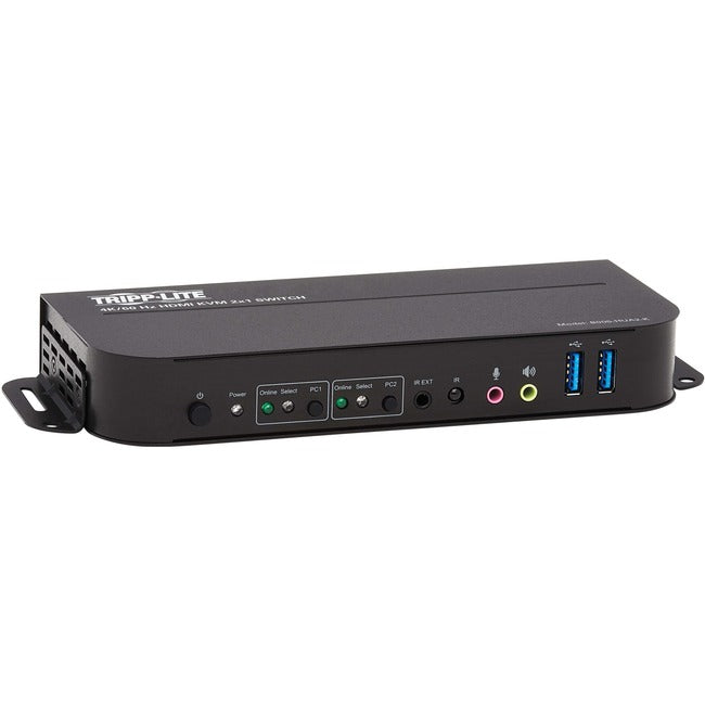 Tripp Lite HDMI USB KVM Switch 2-Port 4K 60Hz HDR HDCP 2.2 IR USB Cables
