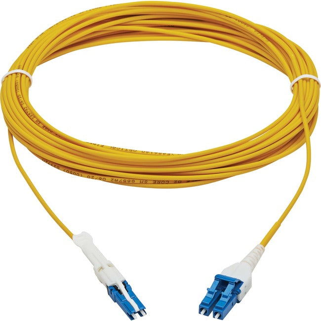 Tripp Lite N381L-10M 400Gb Duplex Singlemode 8.3-125 OS2 Fiber Optic Cable, Yellow, 10 m - American Tech Depot