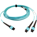 Tripp Lite N846D-05M-24BAQ 400G Multimode 50-125 OM4 Fiber Optic Cable, Aqua, 5 m - American Tech Depot
