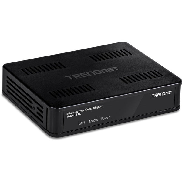 TRENDnet Ethernet Over Coax Adapter, Backward Compatible With MoCA 1.1 & 1.0, Gigabit LAN Port, Supports Net Throughput Up To 1Gbps, Supports Up To 16 Nodes On One Network, Black, TMO-311C