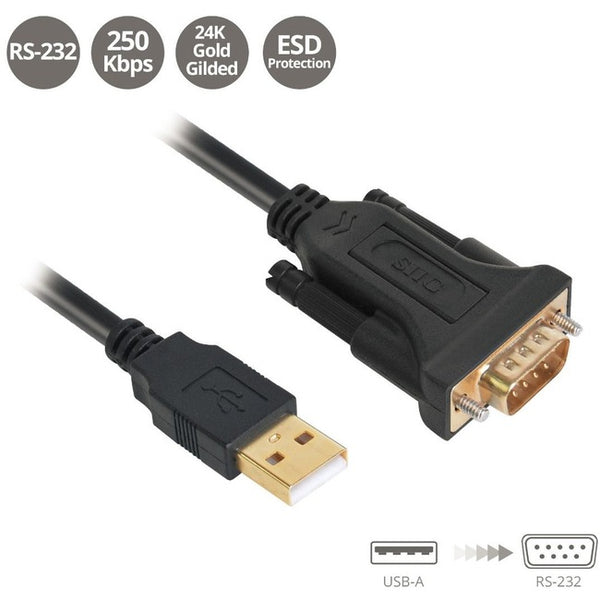 SIIG USB to RS-232 Serial Adapter Cable - FTDI FT232 - American Tech Depot