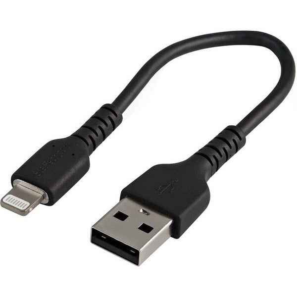 StarTech.com 15cm Durable USB A to Lightning Cable - Black Rugged iPhone iPad Charge-Sync Charger Cord w-Aramid Fiber Apple MFI Certified - American Tech Depot