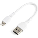 StarTech.com 15cm Durable USB A to Lightning Cable - White Rugged iPhone iPad Charge-Sync Charger Cord w- Aramid Fiber Apple MFI Certified - American Tech Depot