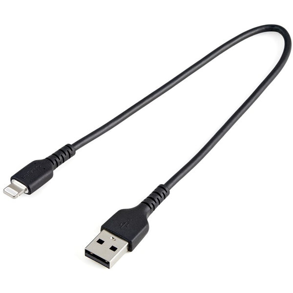 StarTech.com 30cm Durable USB A to Lightning Cable - Rugged Black iPhone iPad Charge-Sync Charger Cord w- Aramid Fiber Apple MFI Certified - American Tech Depot