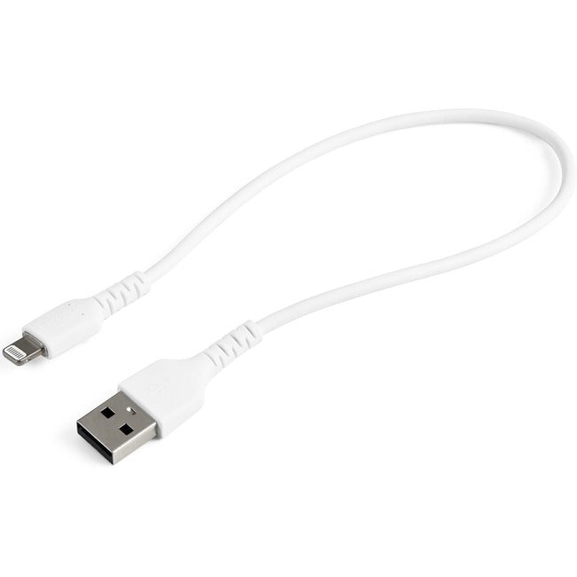 StarTech.com 30cm Durable USB A to Lightning Cable - White Rugged iPhone iPad Charge-Sync Charger Cord w-Aramid Fiber Apple MFI Certified - American Tech Depot