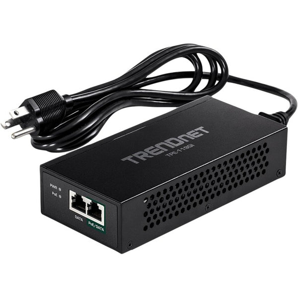 TRENDnet Gigabit PoE++ Injector, Convert A Non-PoE Port to A PoE++ Gigabit Port, PoE (15.4W), PoE+ (30W), Or PoE++ (95W), Up to 100m (328 ft), Integrated Power Supply, Black, TPE-119GI