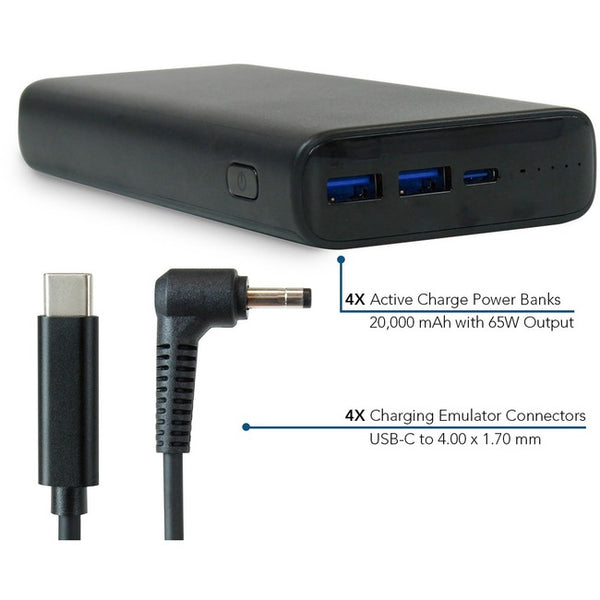 JAR Systems Active Charge Power Bank 4-Pack with Lenovo Connectors 4-Pack