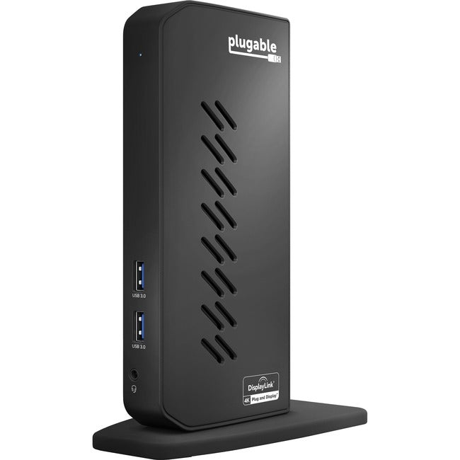 Plugable USB 3 & USB-C Dual 4K Display Docking Station with Displayport and HDMI for Windows & Mac