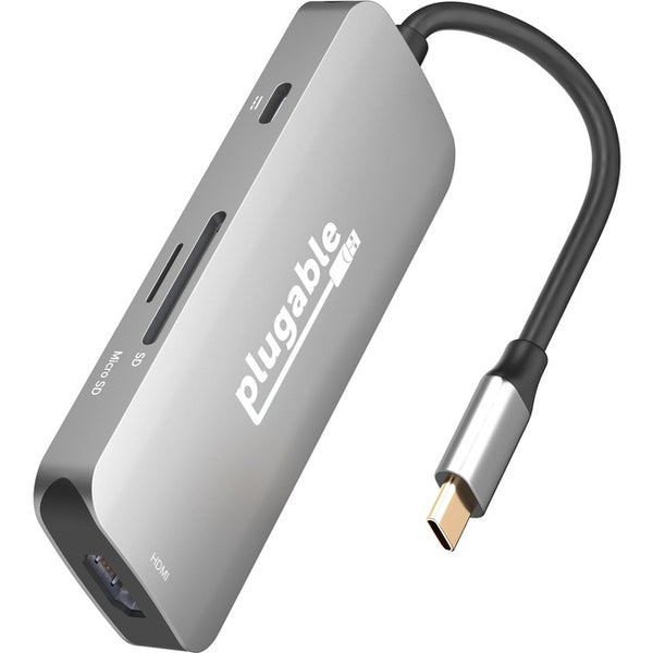 Plugable USB-C Hub 7-in-1, Compatible with Mac, Windows, Chromebook, USB4, Thunderbolt 4, and More