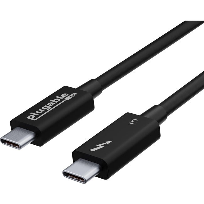 Plugable Thunderbolt 3 Cable 40Gbps Supports 100W (20V, 5A) Charging, 2.6ft - 0.8m