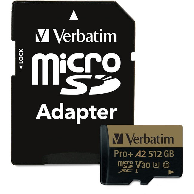 Verbatim Pro+ 512 GB Class 10-UHS-I (U3) microSDXC - 1 Pack