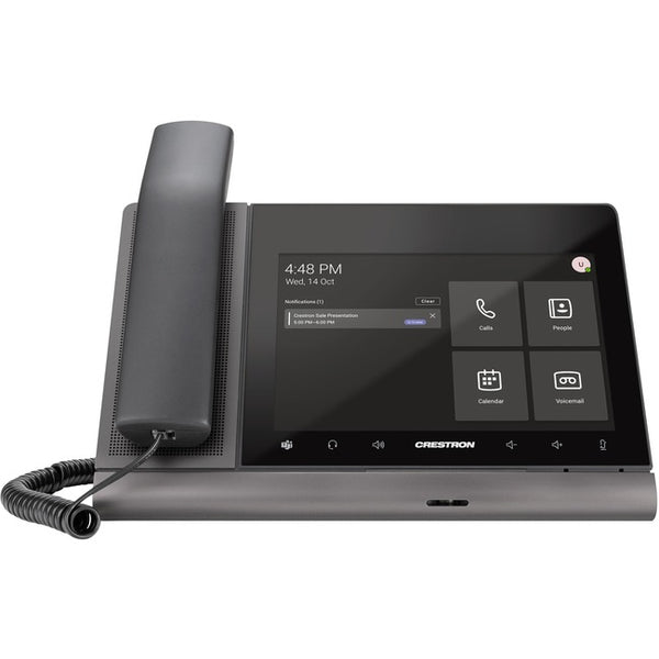 Crestron Flex UC-P8-T-HS IP Phone - Corded-Cordless - Corded-Cordless - Bluetooth, Wi-Fi - Desktop - Gray, Black