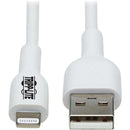 Tripp Lite Safe-IT M100AB-03M-WH Sync-Charge Lightning-USB Antimicrobial Data Transfer Cable