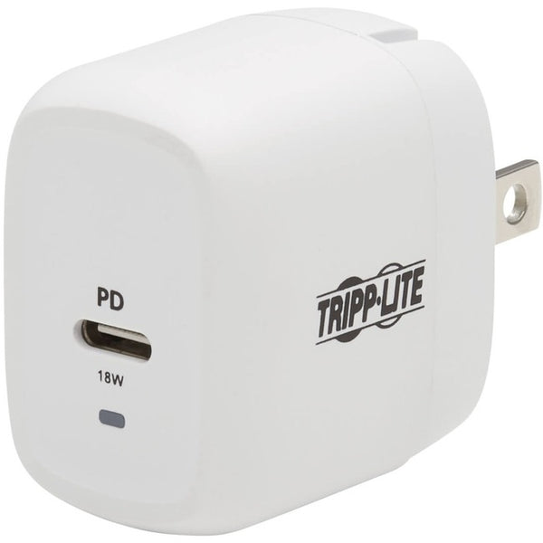 Tripp Lite USB Wall Charger USB C 18W Charging GaN Tech w- Lightning Cable