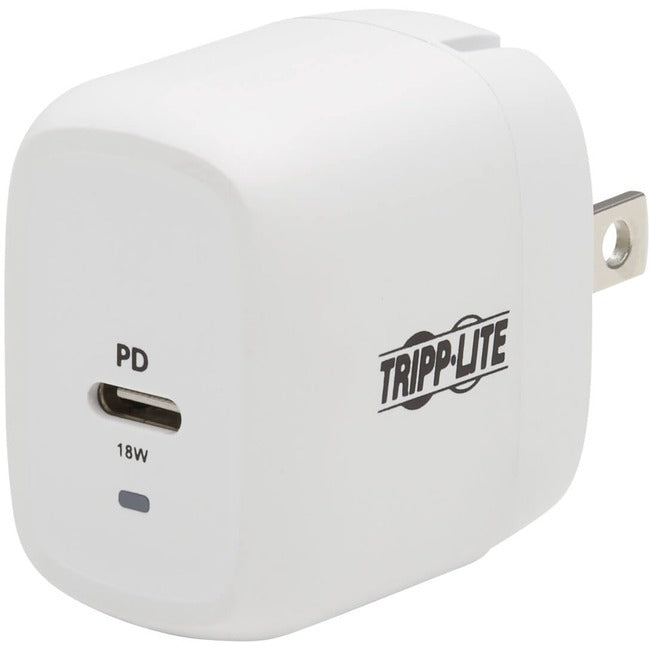 Tripp Lite USB Wall Charger USB C 18W Charging GaN Tech w- Lightning Cable